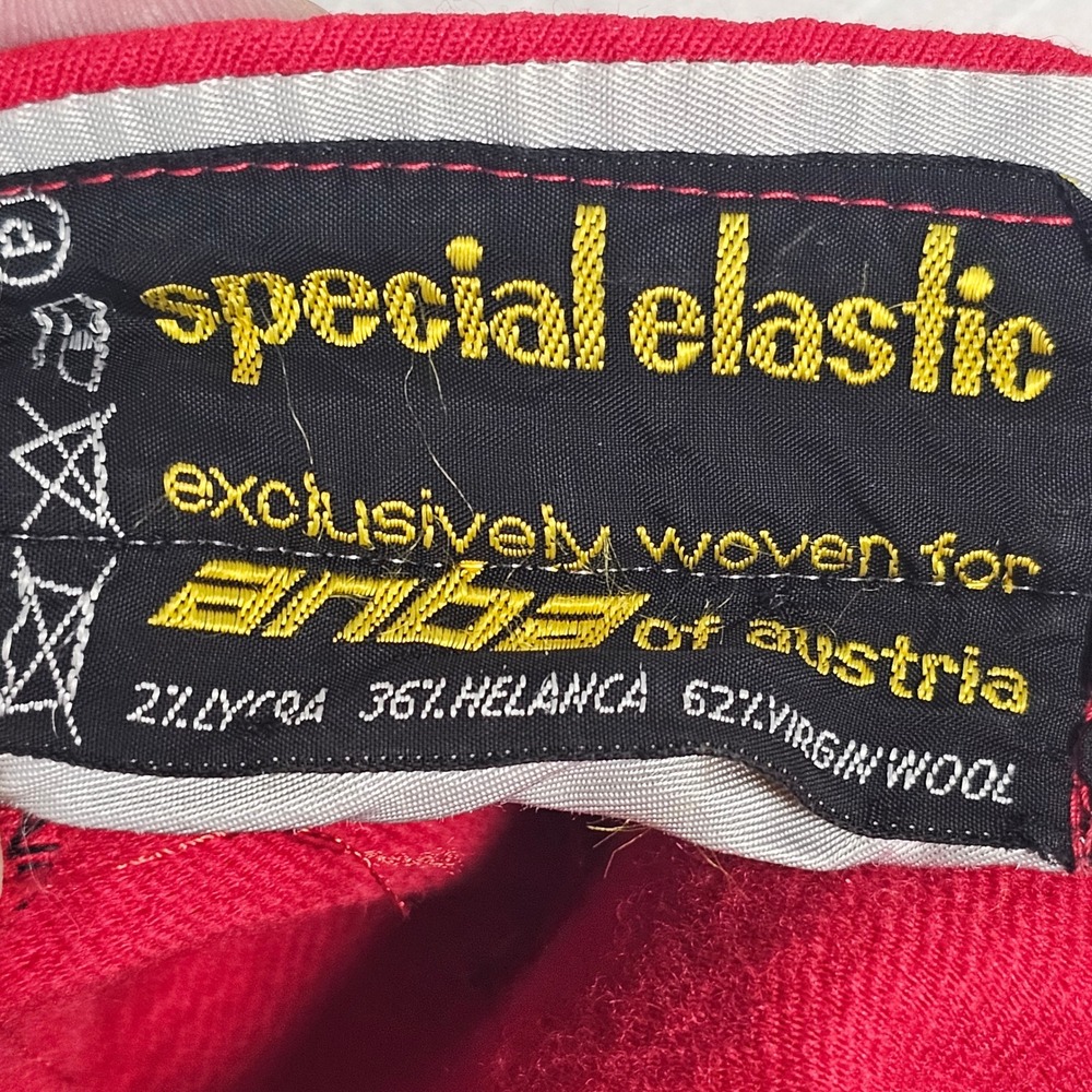 Arba of Austria Vintage Red Virgin Wool Blend Stirrup Ski Pants High Waisted - Picture 2 of 8